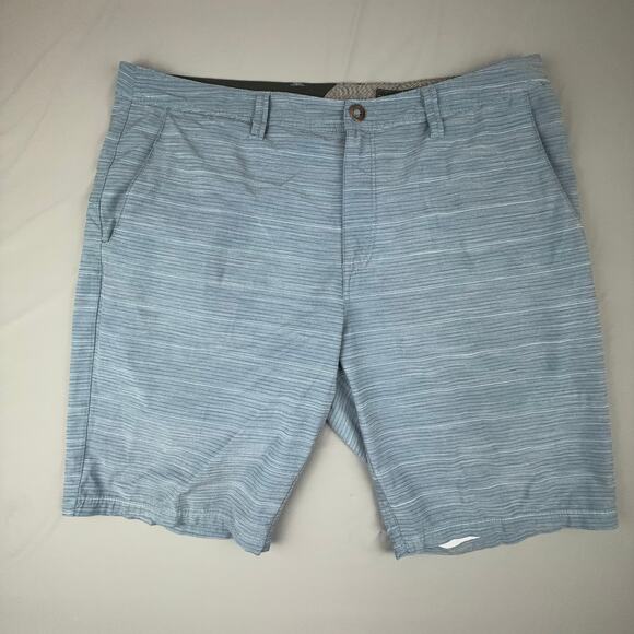 Volcom Surf & Turf Hybrid Shorts 38 Blue Striped 4-Way Stretch Chino Look - Picture 1 of 5